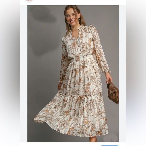 Umgee Dresses & Skirts - Umgee Lurex Fabric Floral Print Midi Dress Large